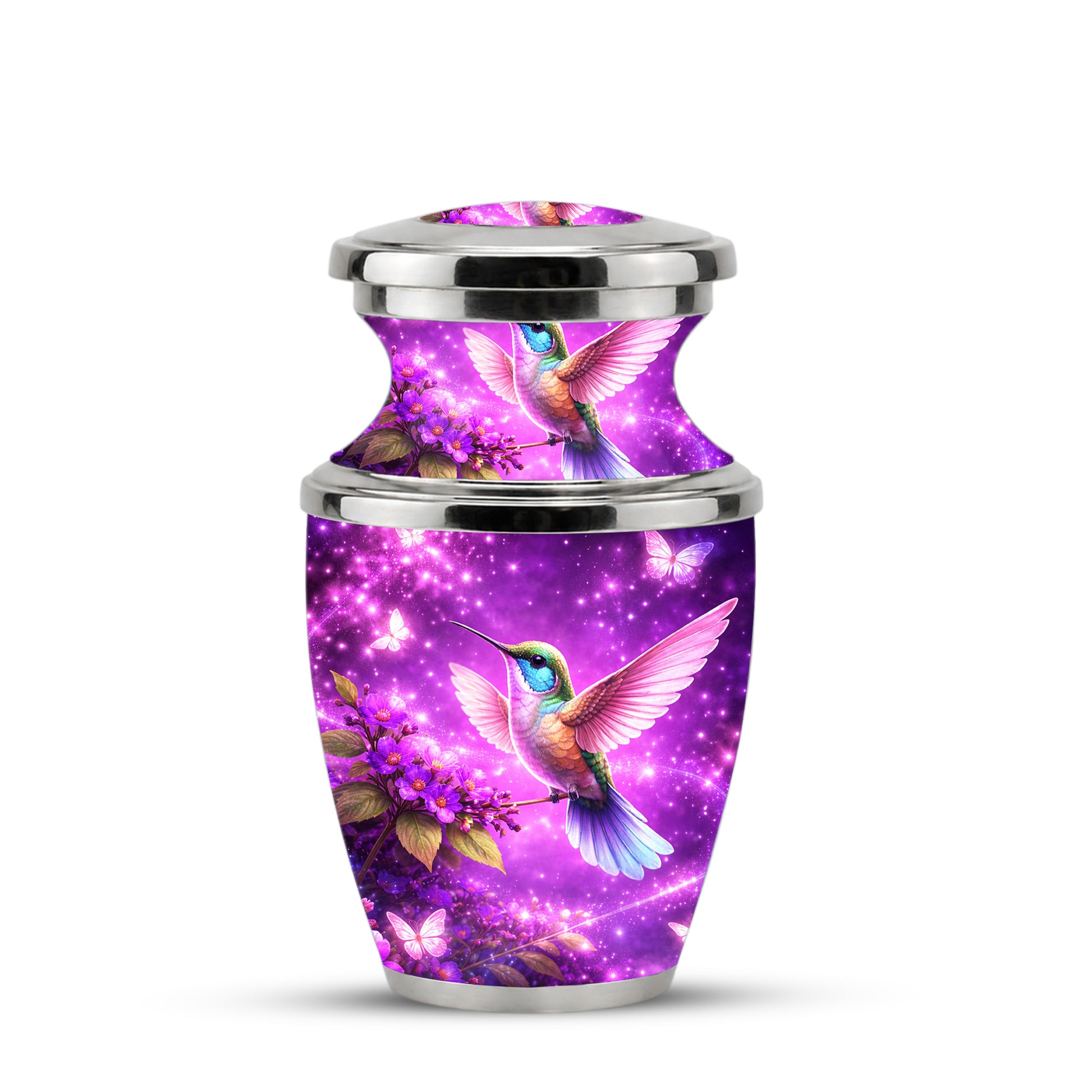 Purple Hummingbird Cremation Urn for Mom, Urn for Human Ashes, Memorial Urn for Mother