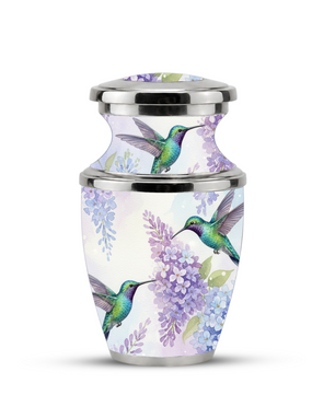 Green Hummingbird Cremation Urn - Couple Humming Bird Urn For Companion