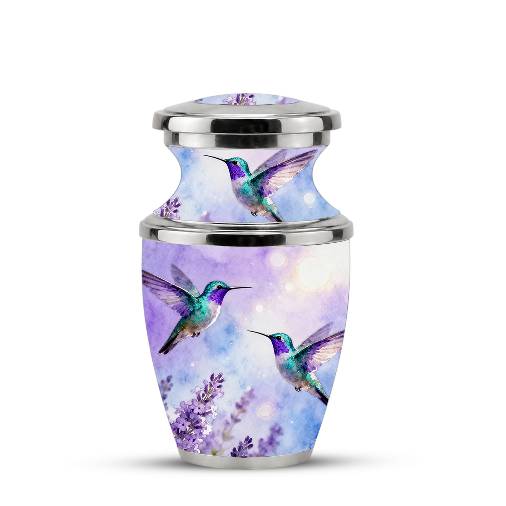 Purple Hummingbird Cremation Urn for Mom, Urn for Human Ashes, Custom Urn for Mother