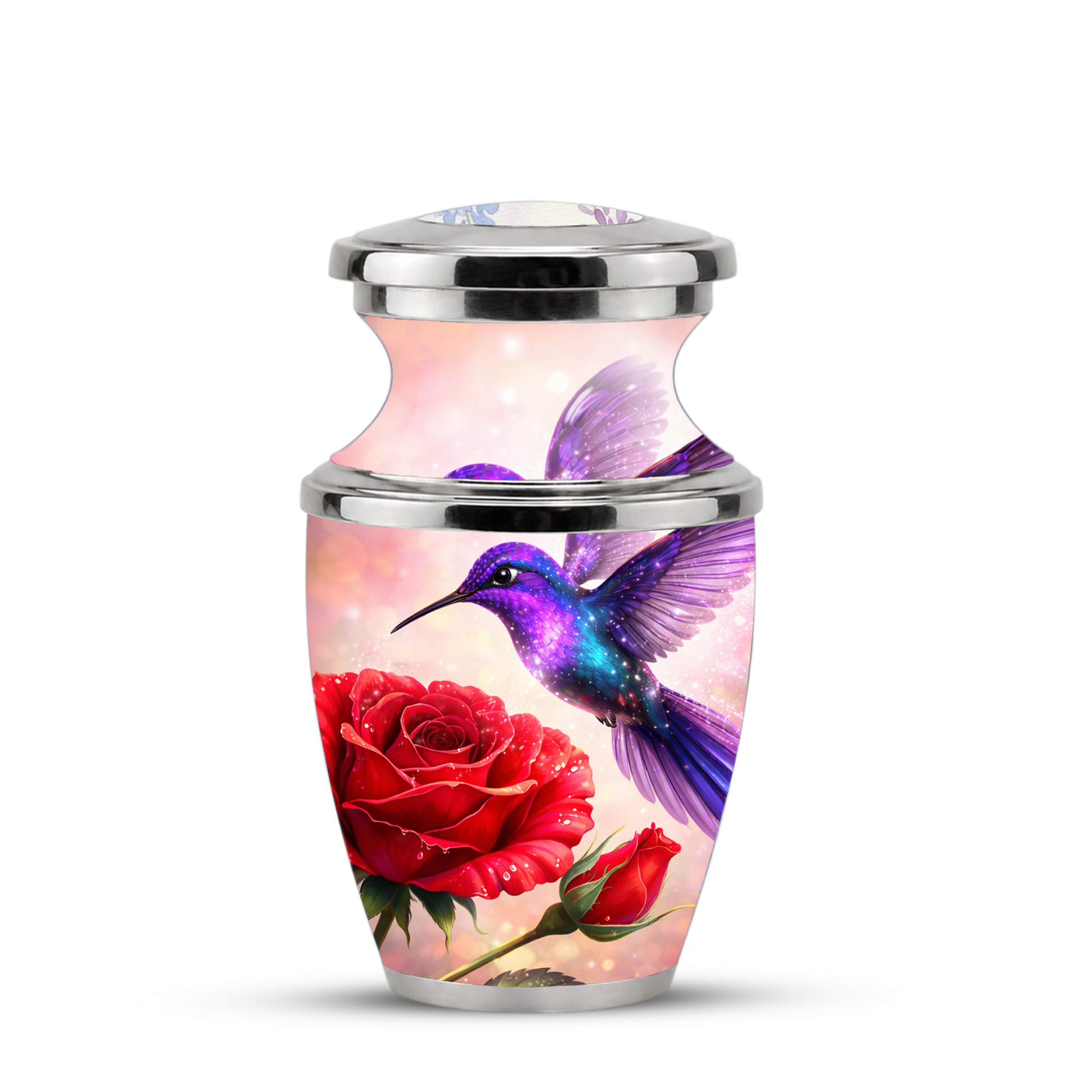 Rose Hummingbird Cremation Urn for Human Ashes, Personalized Memorial Urn for Adults