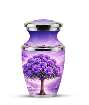Purple Rose Cremation Urn for Mom, Lavender Rose Memorial Urn, Mother Keepsake for Ashes