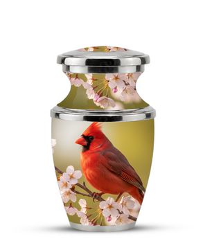 Red Cardinal Cremation Urn, Cardinal Memorial Urn for Human Ashes