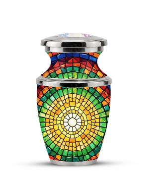 Stained Glass Cremation Urn for Human Ashes, Personalized Memorial Urn for Adult