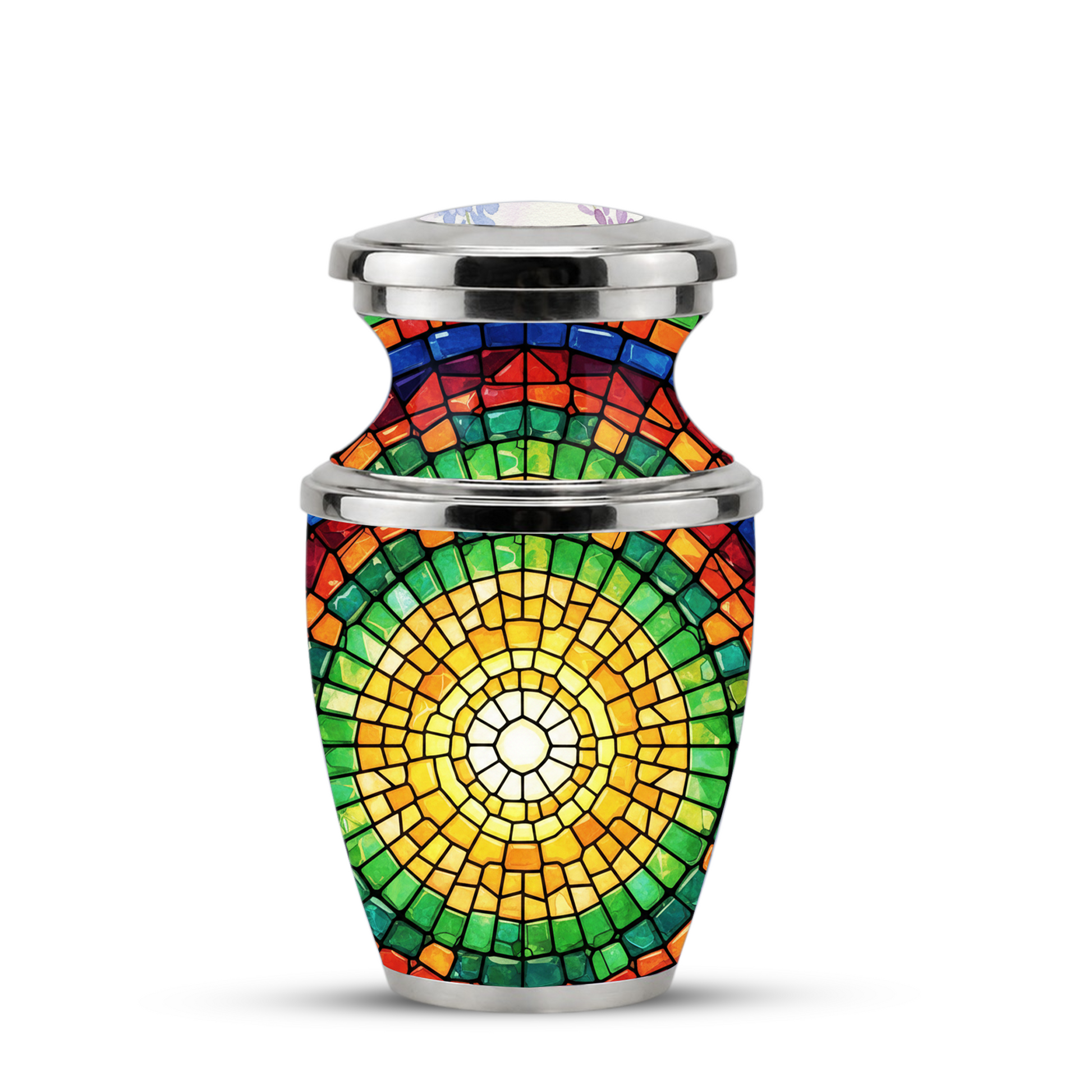 Stained Glass Cremation Urn for Human Ashes, Personalized Memorial Urn for Adult