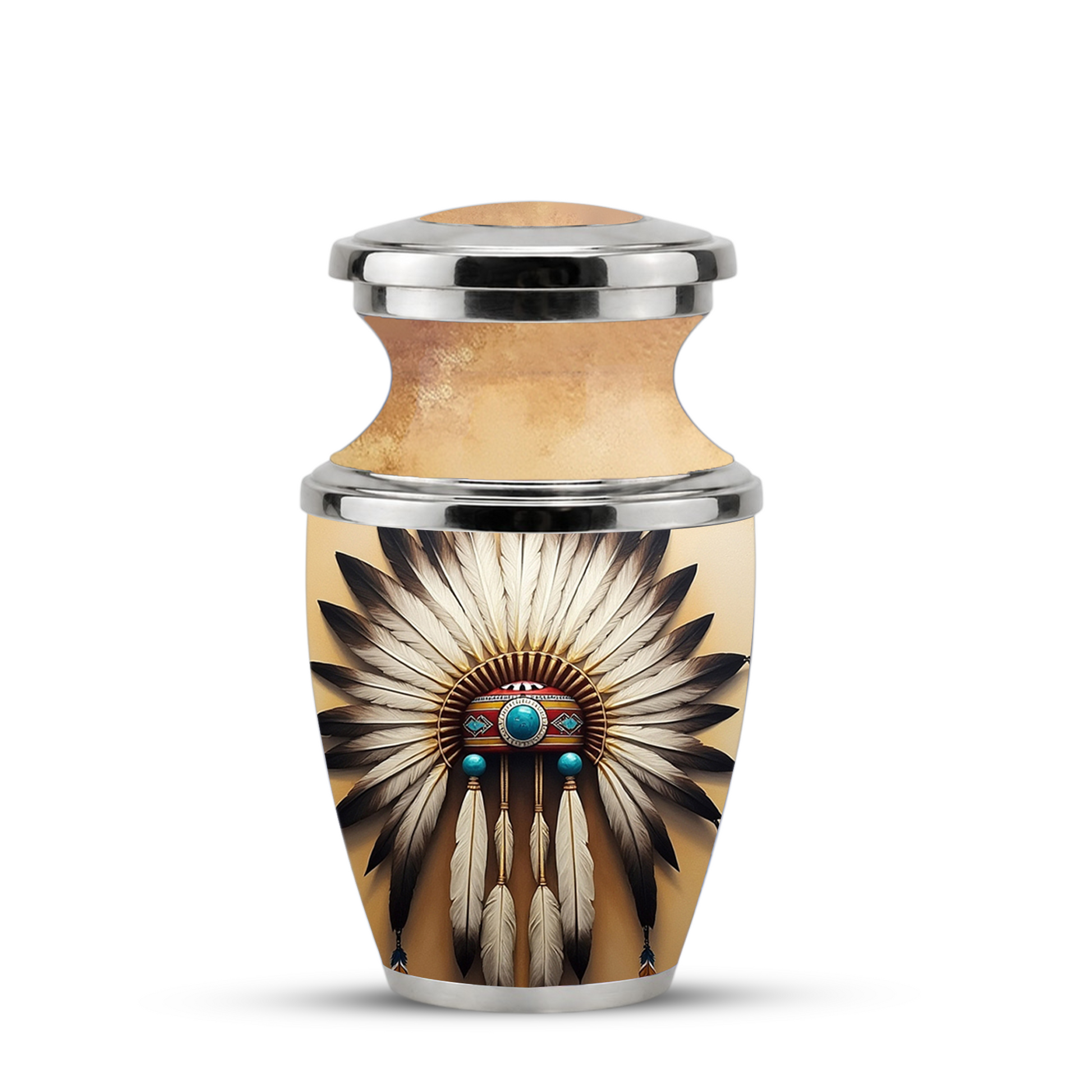 Native American Western Cremation Urn for Dad & Mom, Personalized Memorial Urn
