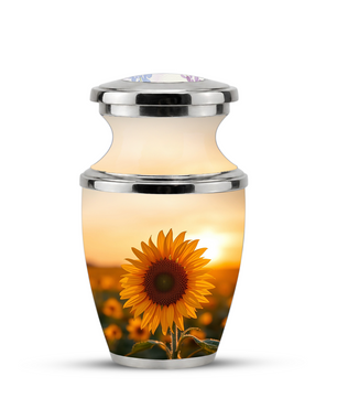 Sunflower Cremation Urn for Male and Female, Custom Memorial Large Urn