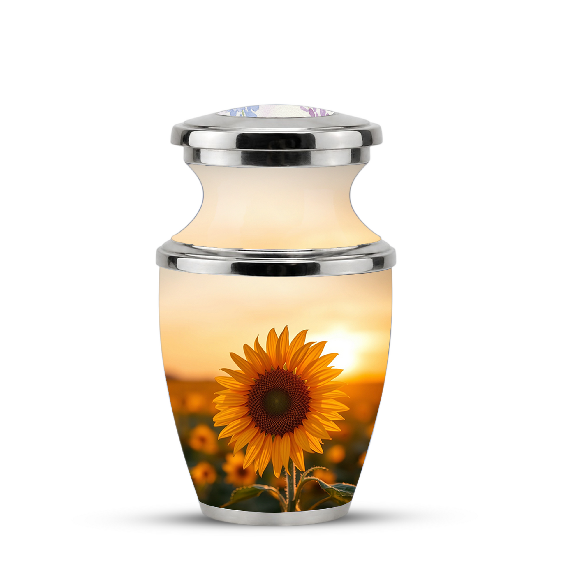 Sunflower Cremation Urn for Male and Female, Custom Memorial Large Urn