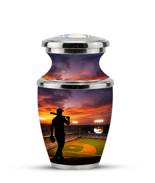 Baseball Player Cremation Urn for Dad, Personalized Baseball Memorial Urn for Son