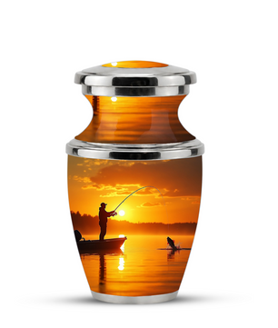 Gone Fishing Memorial Urn for Dad, Personalized Hunting Themed Urn for Human Ashes