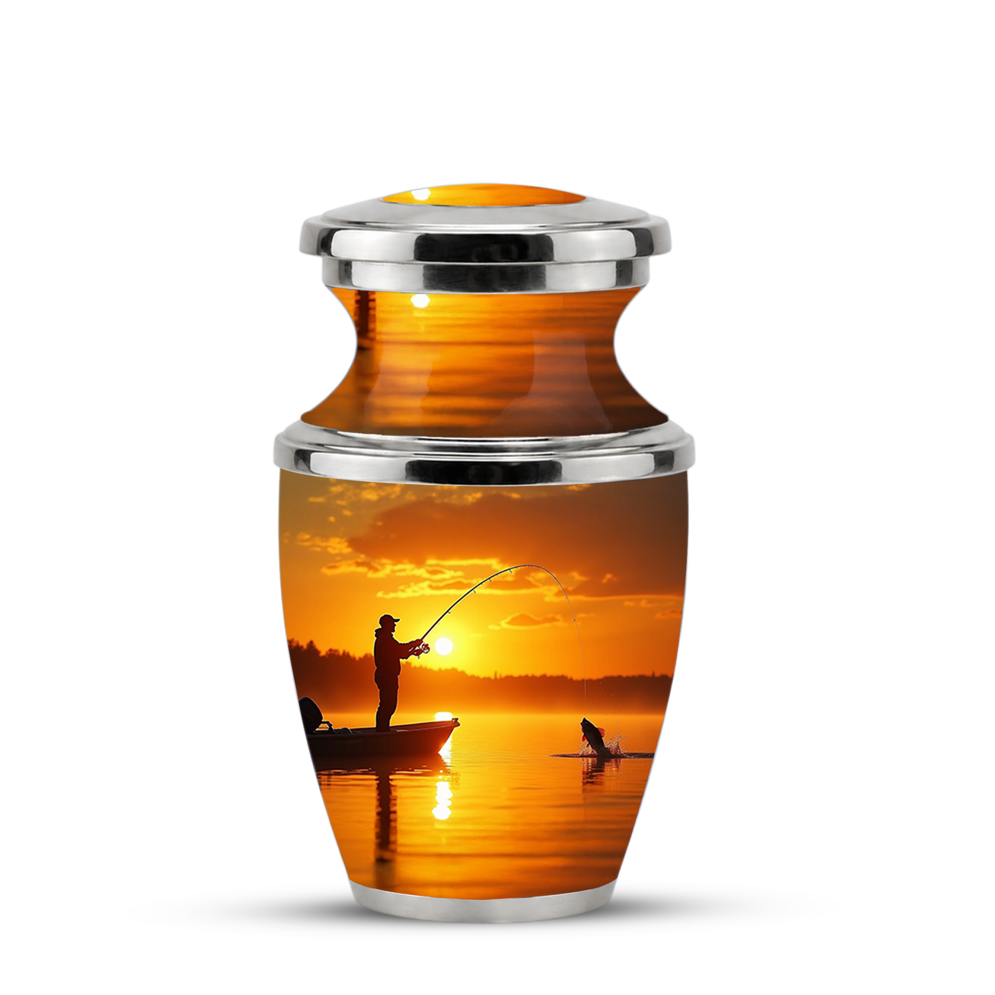 Gone Fishing Memorial Urn for Dad, Personalized Hunting Themed Urn for Human Ashes