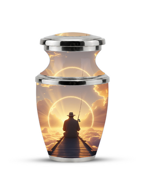 Fishing in Heaven Funeral Urn for Dad - Custom Keepsake Memorial Urns for Male Ashes