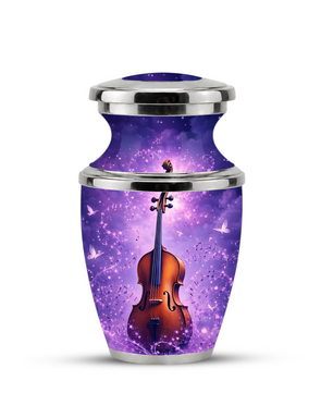 Purple Violin Cremation Urn for Mom and Dad, Musical Memorial Urn for Male and Female