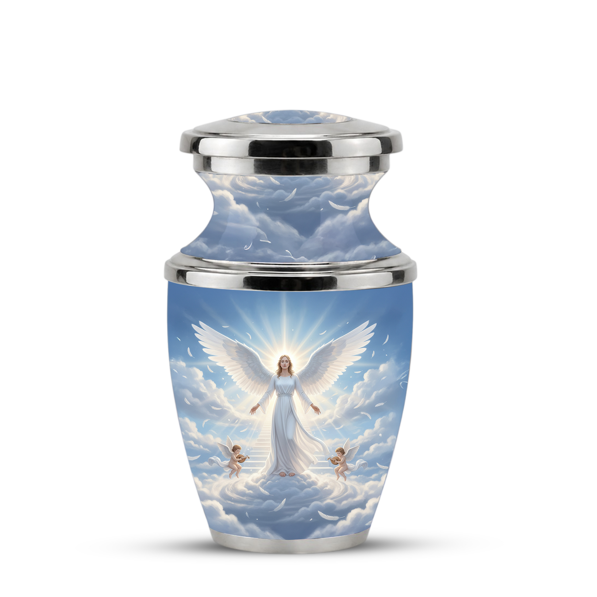 Guardian Angel Cremation Urn for Mom, Personalized Angel Memorial Urn for Human Ashes