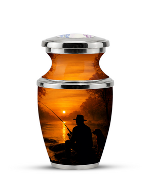 Personalized Fishing Cremation Urn for Male, Fishing Memorial Urn for Father