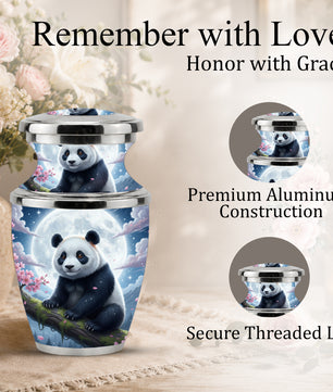 Panda Cremation Urn for Mom, Personalized Moon Memorial Urn for Baby Ashes
