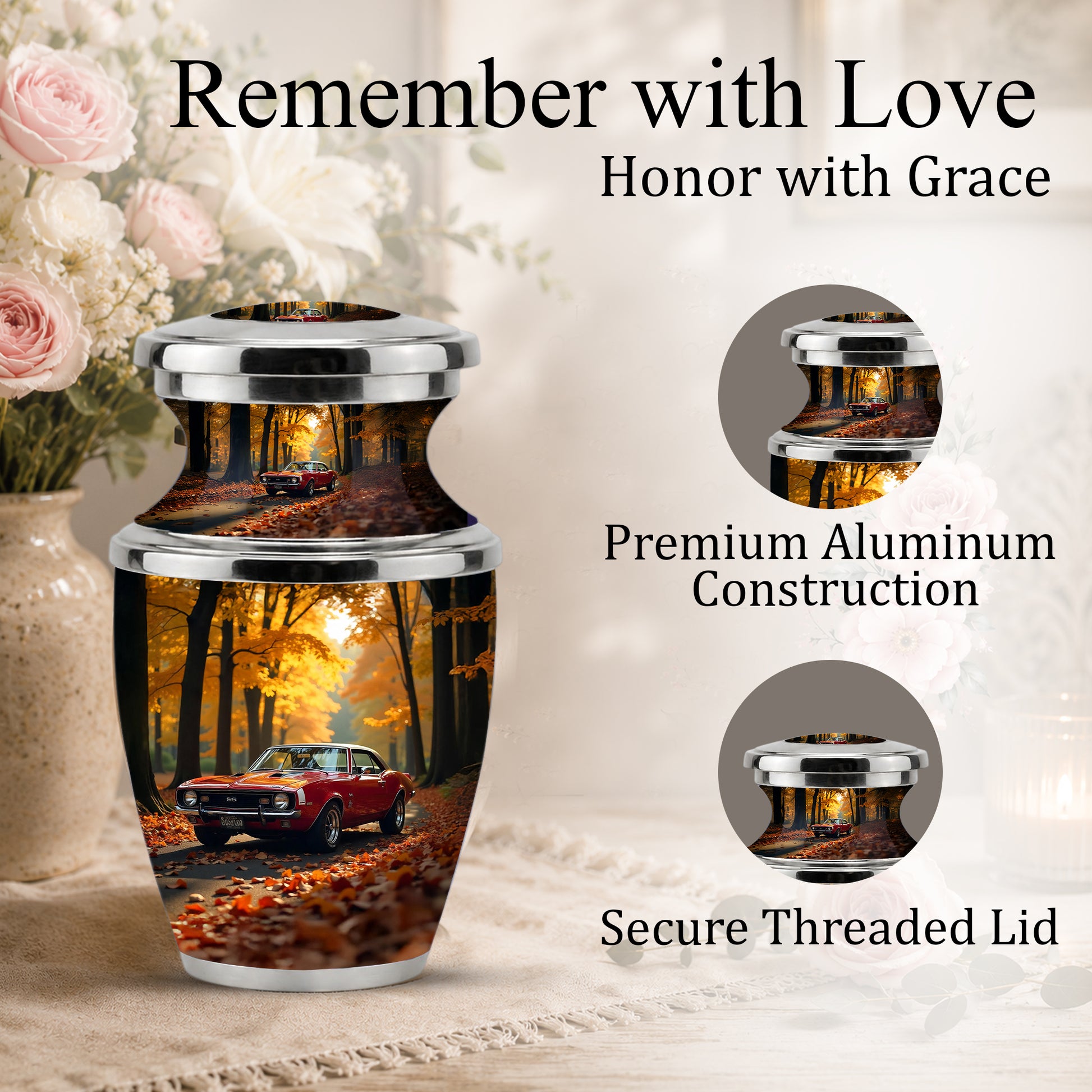 Classic Car Cremation Urn for Dad & Mom, Custom Car Urn for Human Ashes