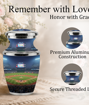 Baseball Stadium Cremation Urn for Dad, Personalized Urn for Human Ashes Male