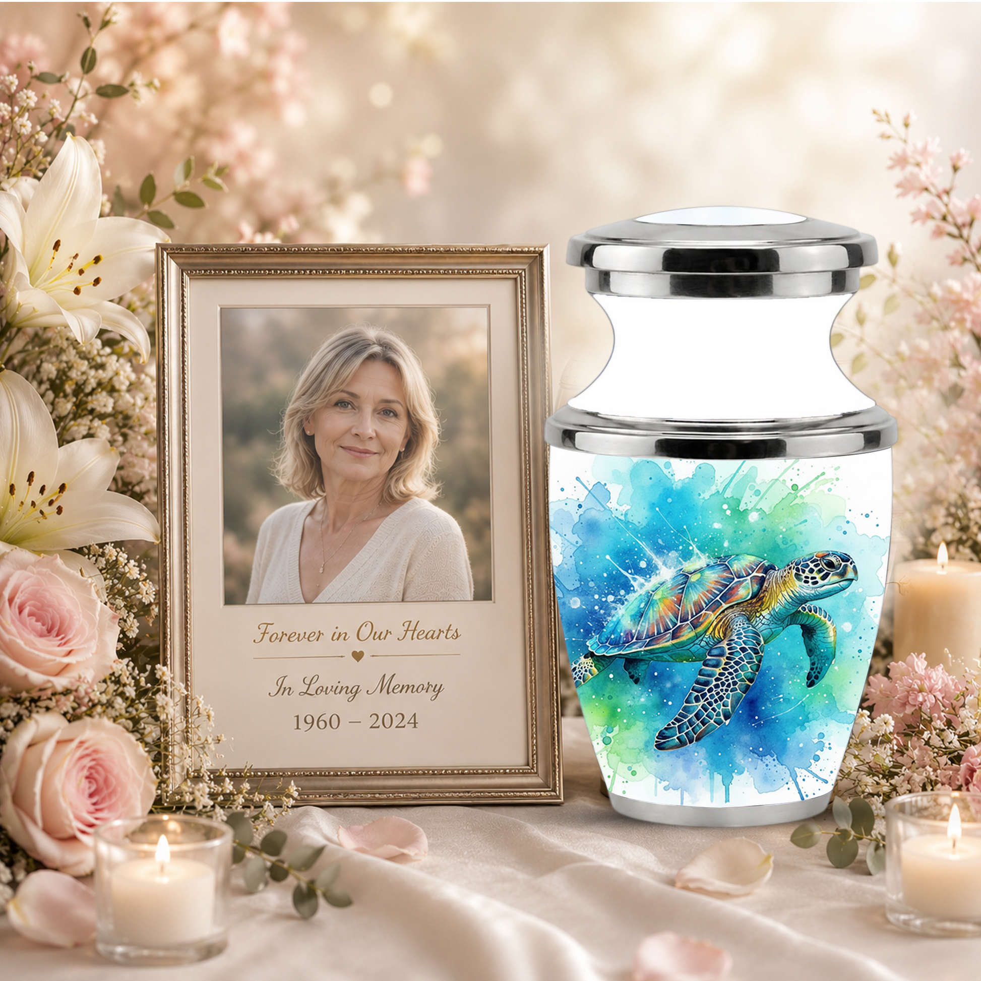 Sea Turtle Cremation Urn for Human Ashes, Personalized Urn for Human Ashes
