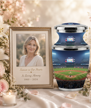 Baseball Stadium Cremation Urn for Dad, Personalized Urn for Human Ashes Male