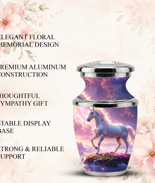 Unicorn Cremation Urn for Female, Personalized Memorial Urn for Women