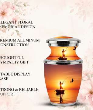Gone Fishing Cremation Urn for Dad, Personalized Fishing Urn for Human Ashes