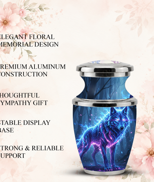Wolf Cremation Urn for Human Ashes, Personalized Memorial Urn for Men