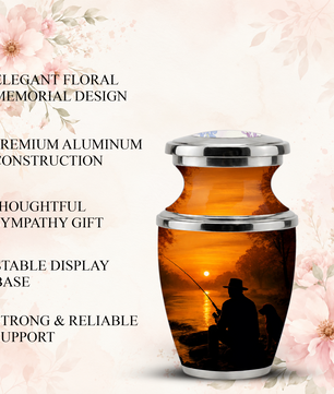 Personalized Fishing Cremation Urn for Male, Fishing Memorial Urn for Father
