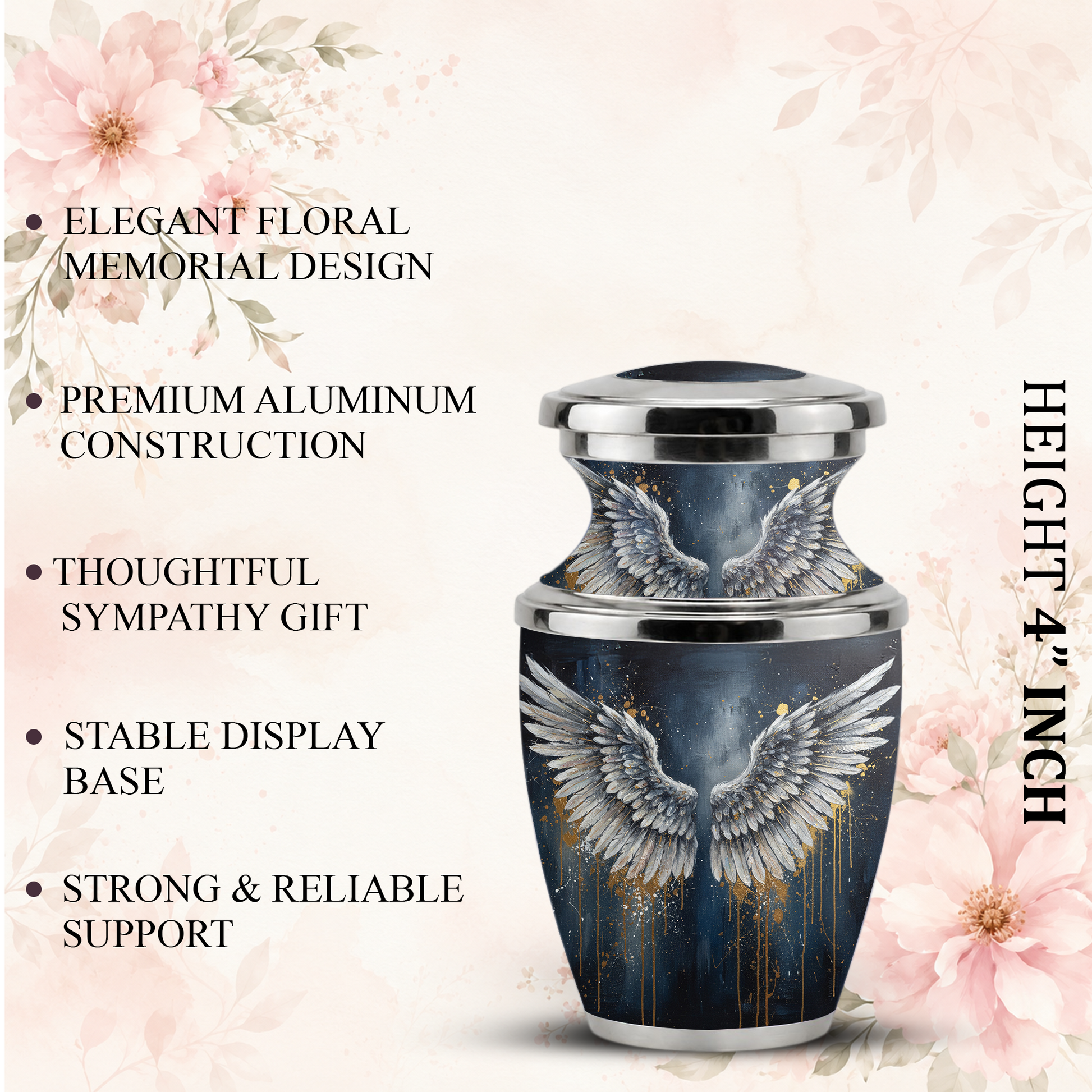 Angel Wings Cremation Urn for Mom & Dad, Guardian Angel Urn for Human Ashes