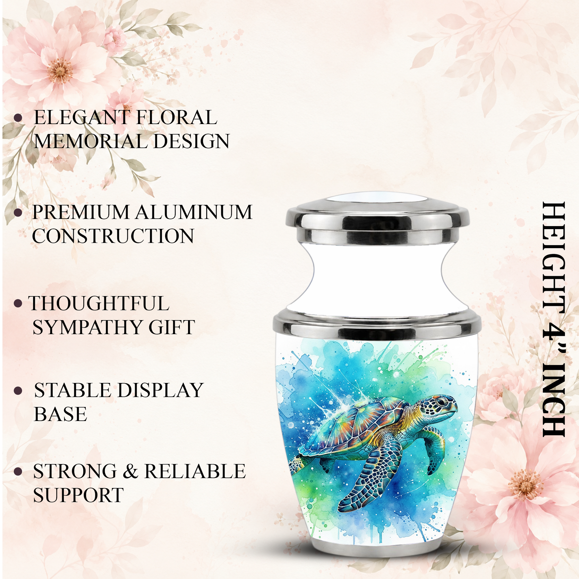 Sea Turtle Cremation Urn for Human Ashes, Personalized Urn for Human Ashes