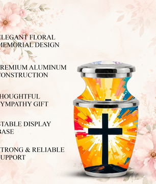 Religious Cross Cremation Urn for Men & Women, Personalized Christian Memorial Urn