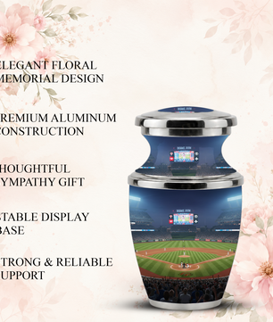 Baseball Stadium Cremation Urn for Dad, Personalized Urn for Human Ashes Male