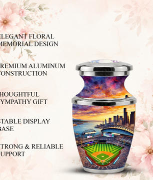 Customizable Baseball Stadium Cremation Urn for Men - Custom Baseball Ashes Urn