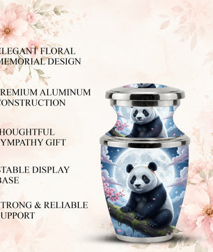 Panda Cremation Urn for Mom, Personalized Moon Memorial Urn for Baby Ashes