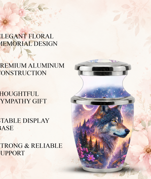 Wolf Cremation Urn for Dad, Wolf Memorial Urn for Men, Personalized Keepsake Ashes Urn