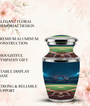 Baseball Cremation Urn for Dad, Personalized Baseball Urn for Human Ashes, Baseball Stadium