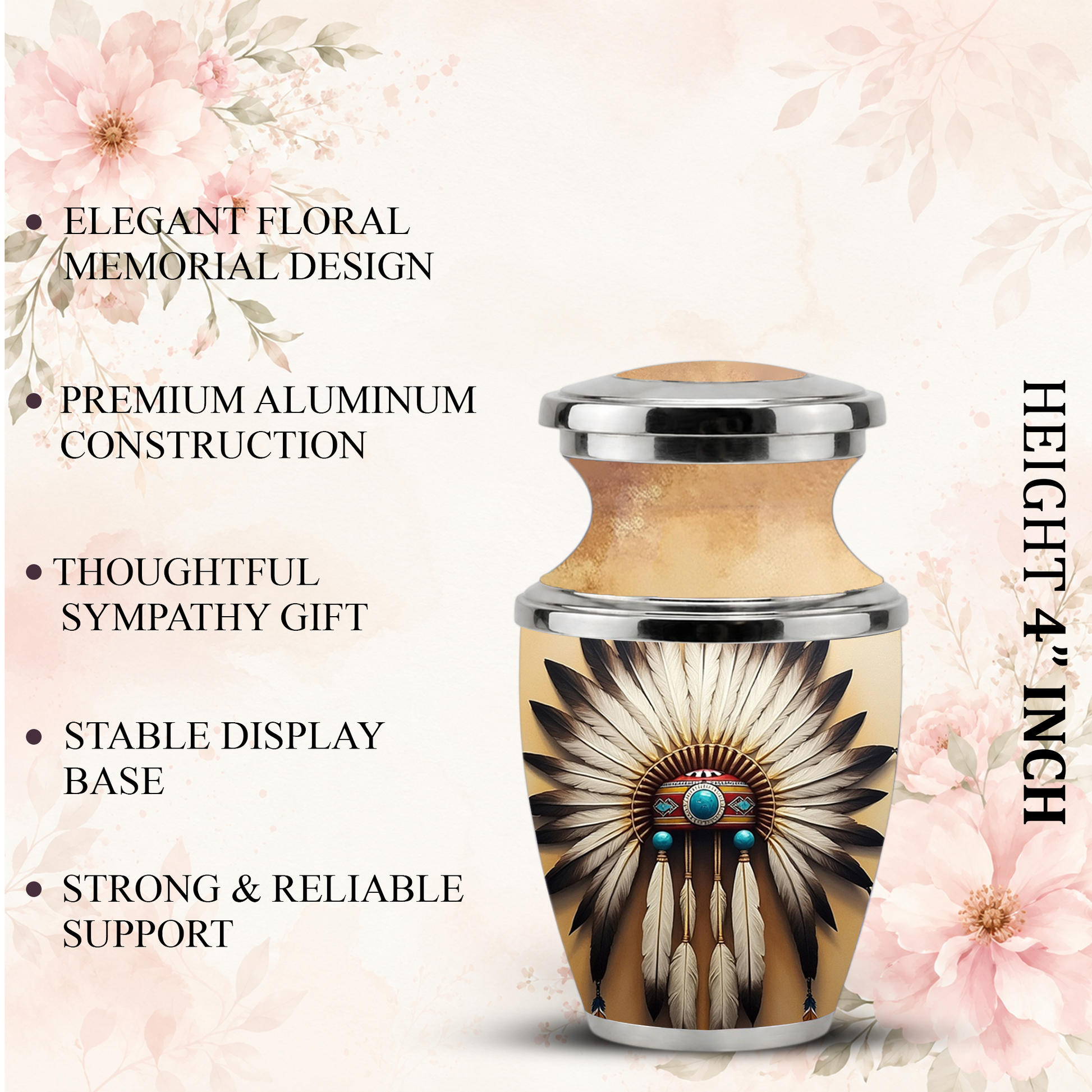 Native American Western Cremation Urn for Dad & Mom, Personalized Memorial Urn