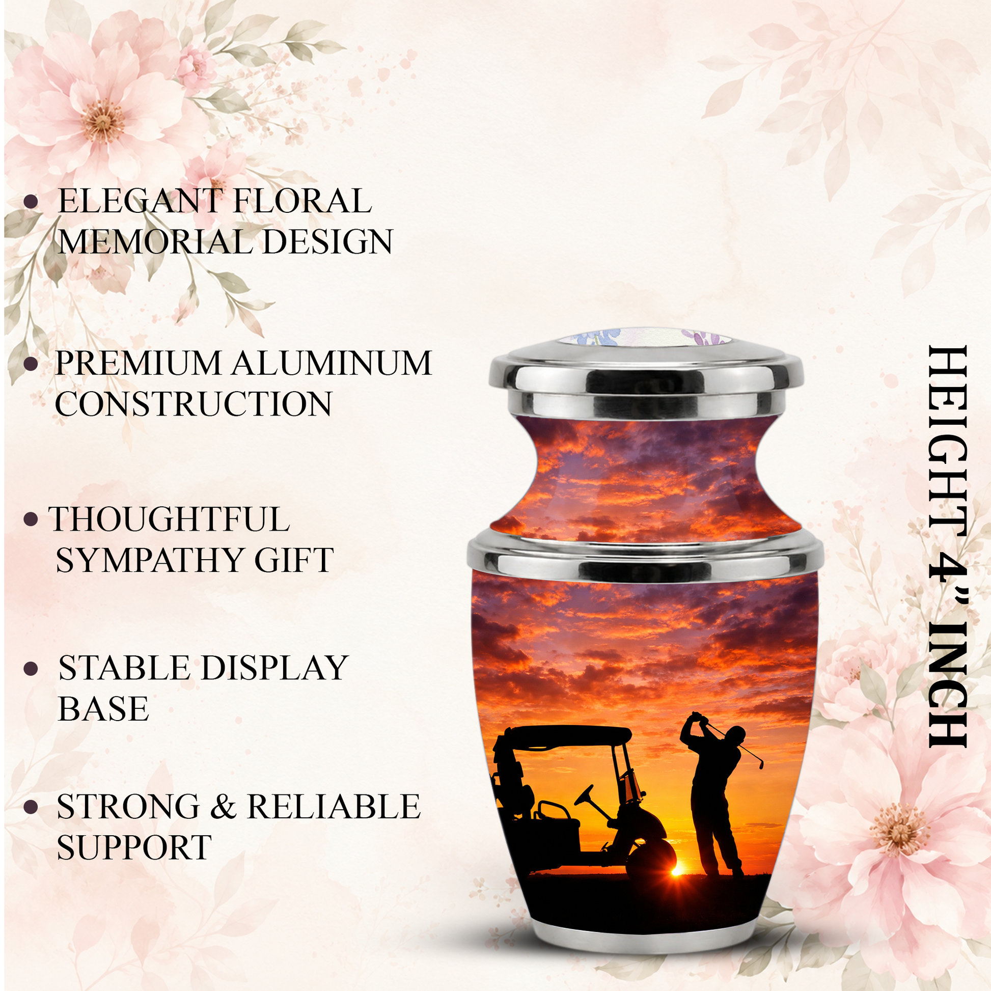 Golf Cremation Urn for Dad - Custom Golf Ashes Urn for Men