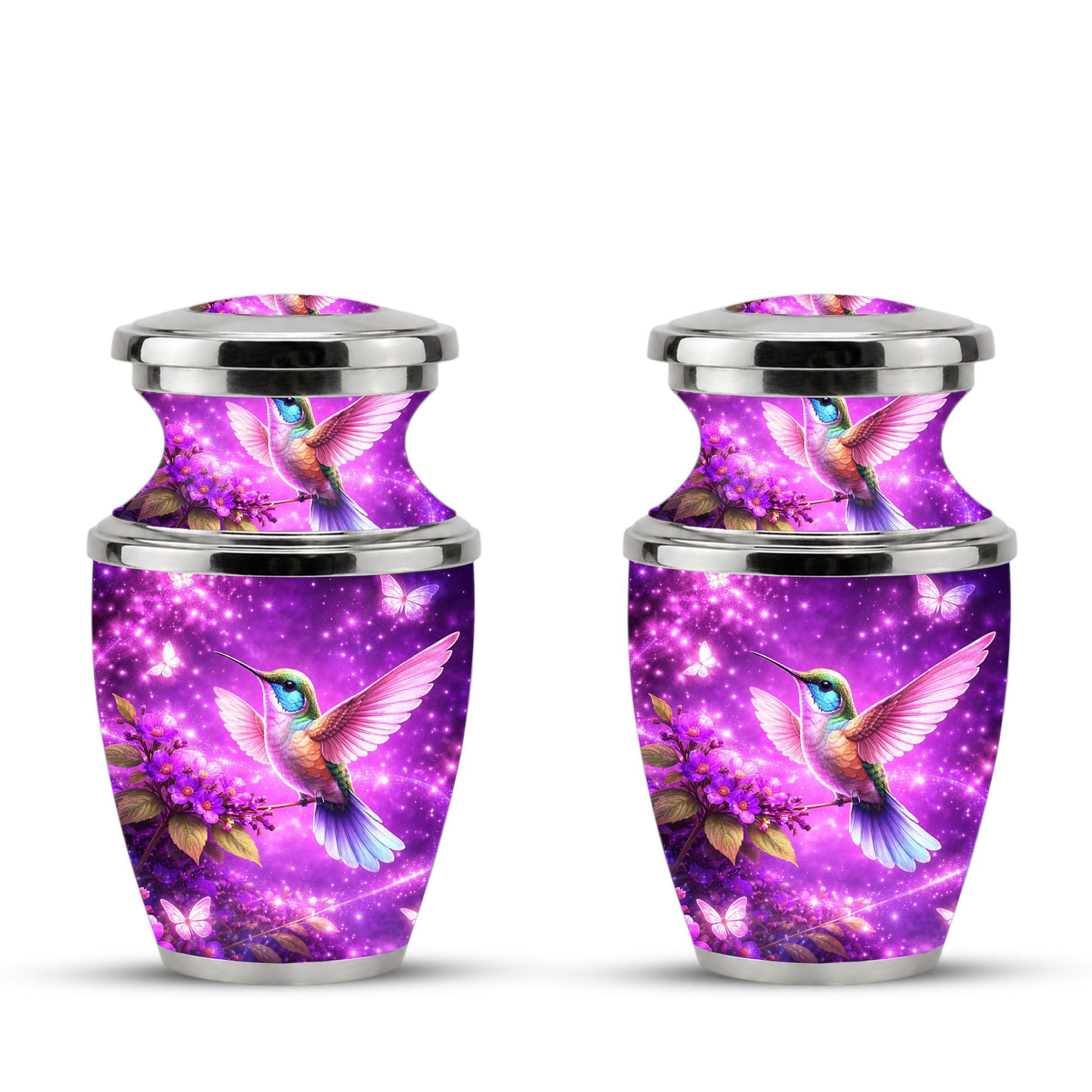 Purple Hummingbird Cremation Urn for Mom, Urn for Human Ashes, Memorial Urn for Mother