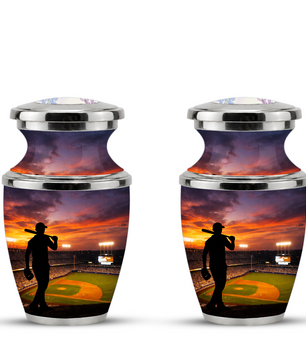 Baseball Player Cremation Urn for Dad, Personalized Baseball Memorial Urn for Son
