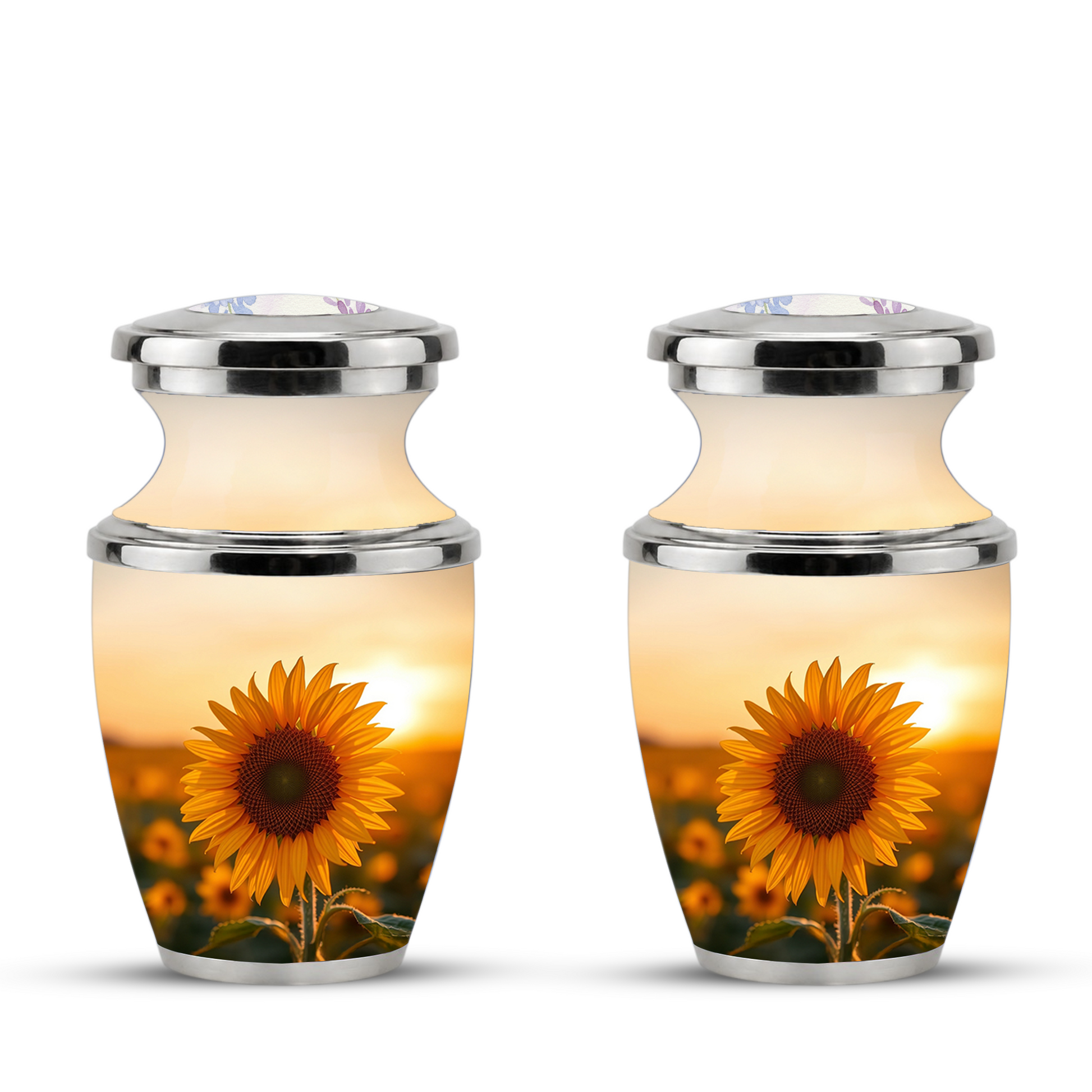 Sunflower Cremation Urn for Male and Female, Custom Memorial Large Urn
