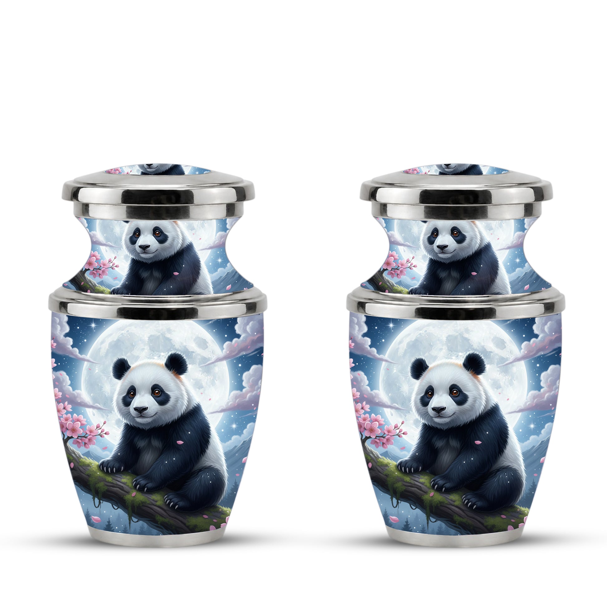 Panda Cremation Urn for Mom, Personalized Moon Memorial Urn for Baby Ashes