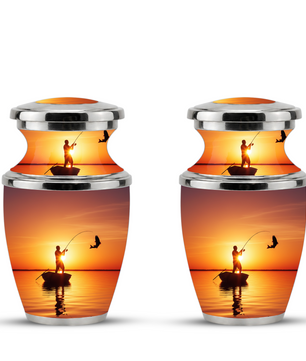 Gone Fishing Cremation Urn for Dad, Personalized Fishing Urn for Human Ashes