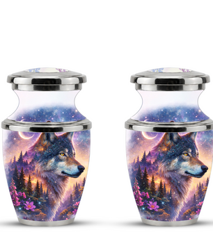 Wolf Cremation Urn for Dad, Wolf Memorial Urn for Men, Personalized Keepsake Ashes Urn
