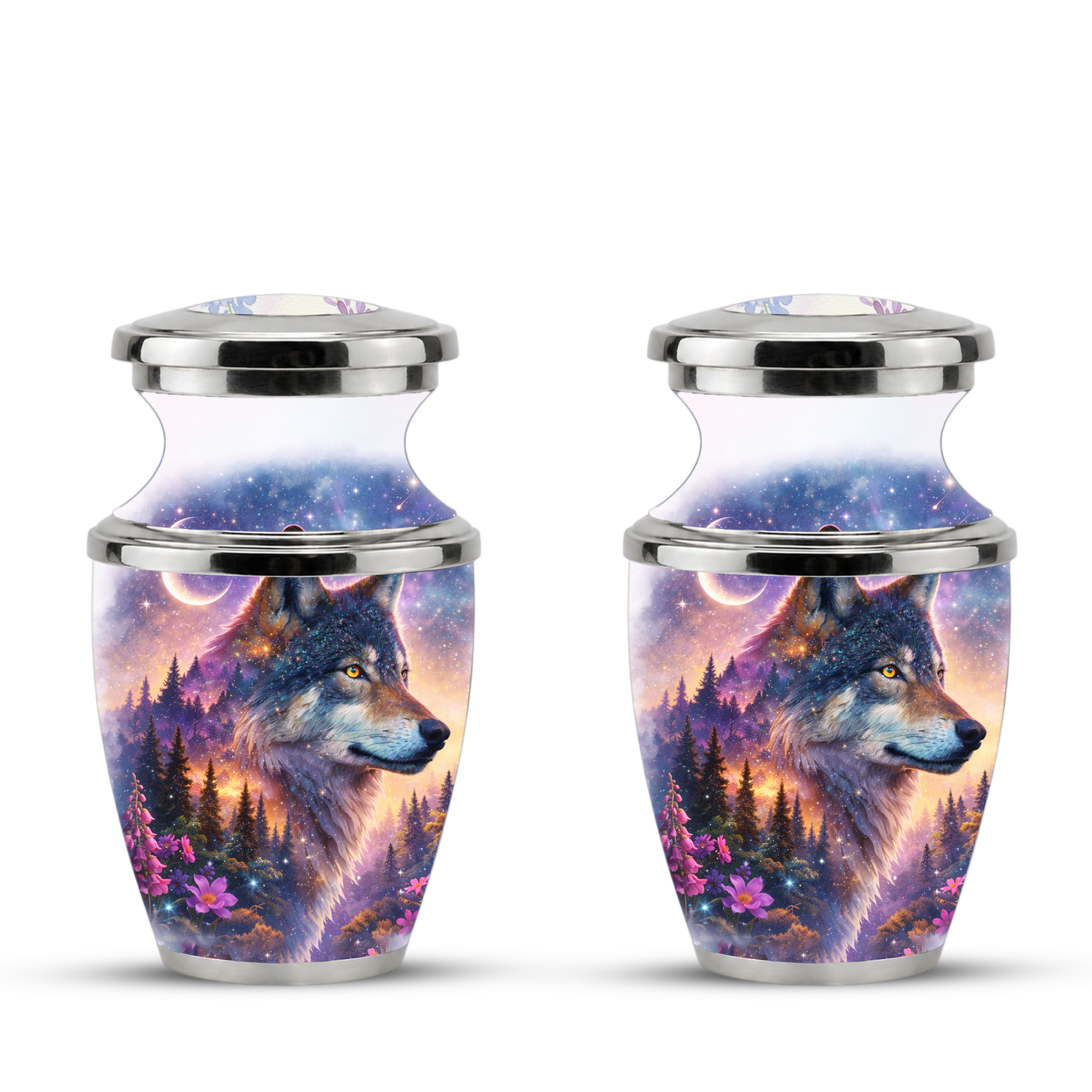 Wolf Cremation Urn for Dad, Wolf Memorial Urn for Men, Personalized Keepsake Ashes Urn