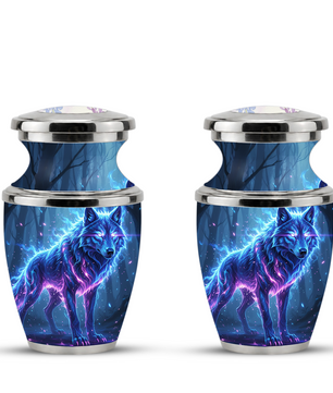 Wolf Cremation Urn for Human Ashes, Personalized Memorial Urn for Men