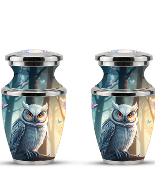 Owl Cremation Urn for Men & Women - Personalized Ashes Container for Adults