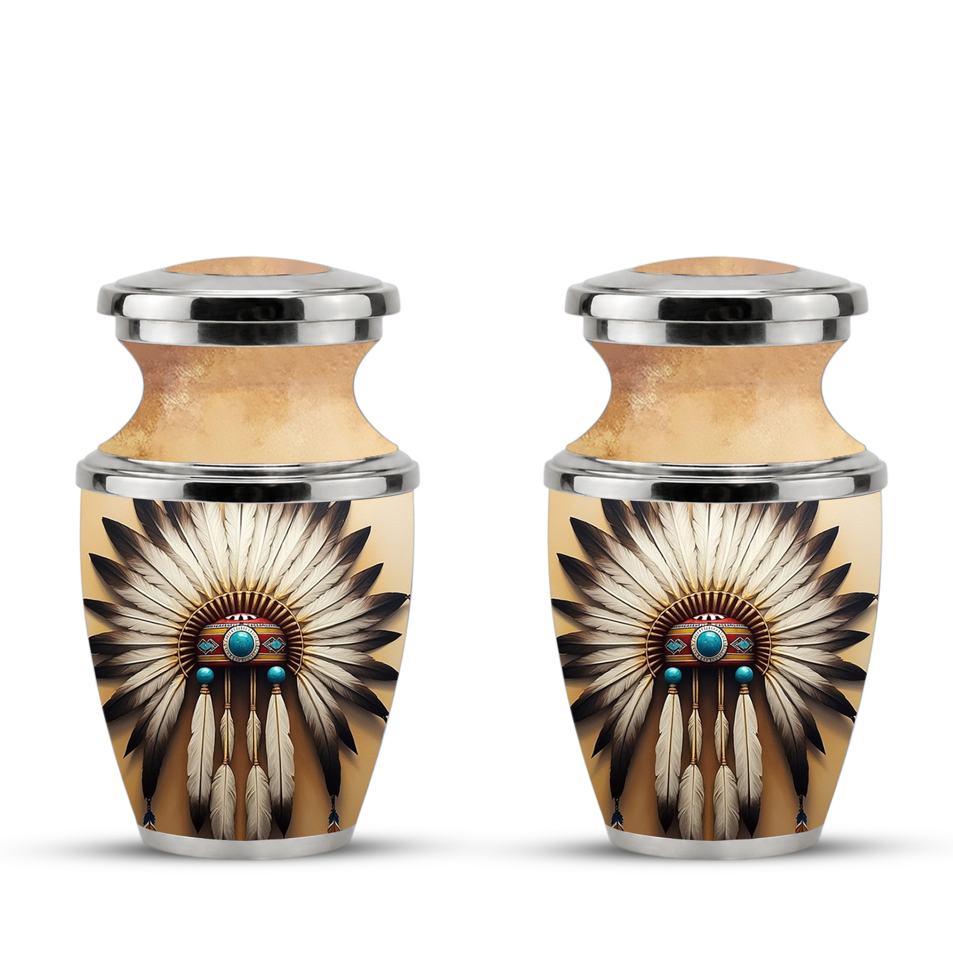 Native American Western Cremation Urn for Dad & Mom, Personalized Memorial Urn