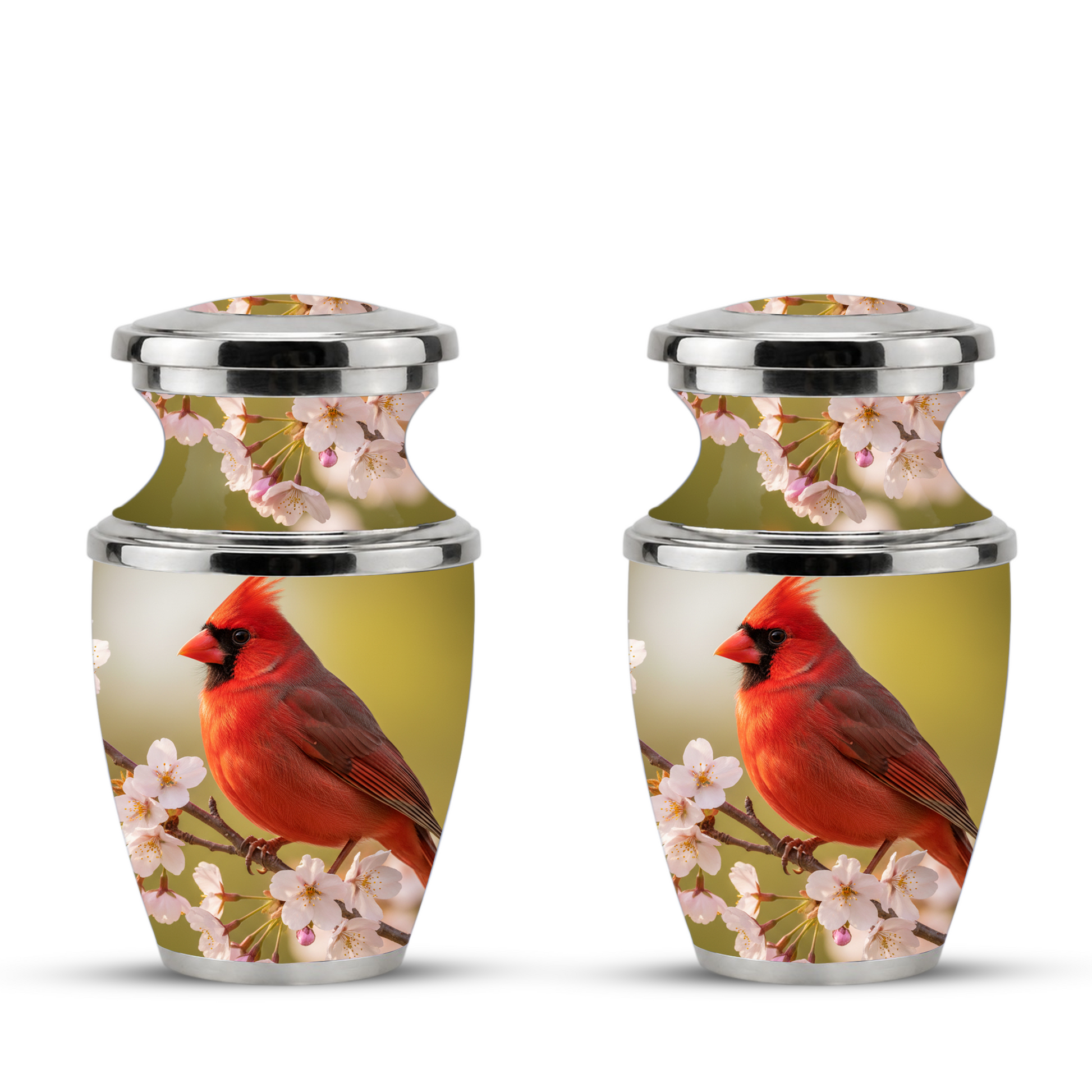 Red Cardinal Cremation Urn, Cardinal Memorial Urn for Human Ashes