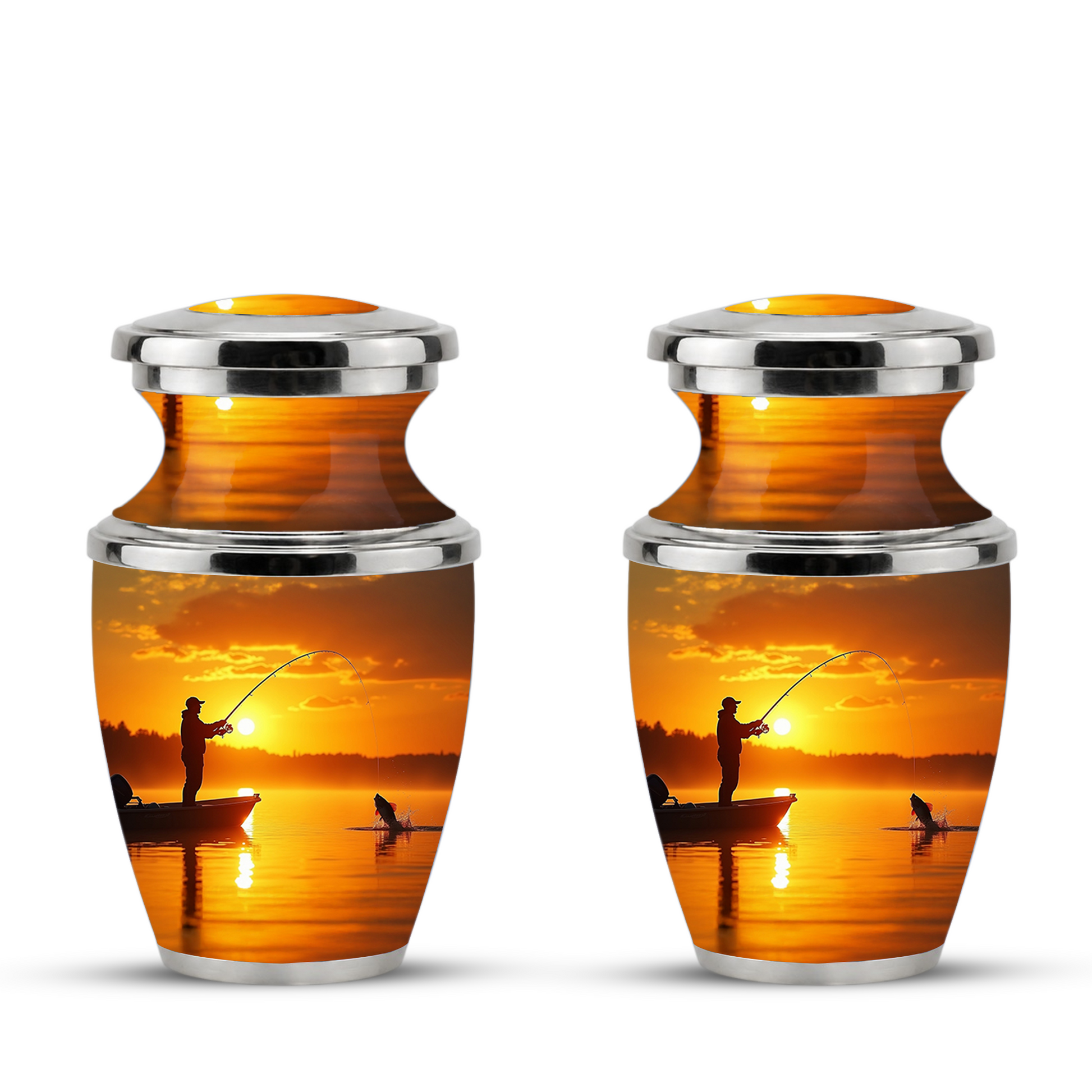 Gone Fishing Memorial Urn for Dad, Personalized Hunting Themed Urn for Human Ashes