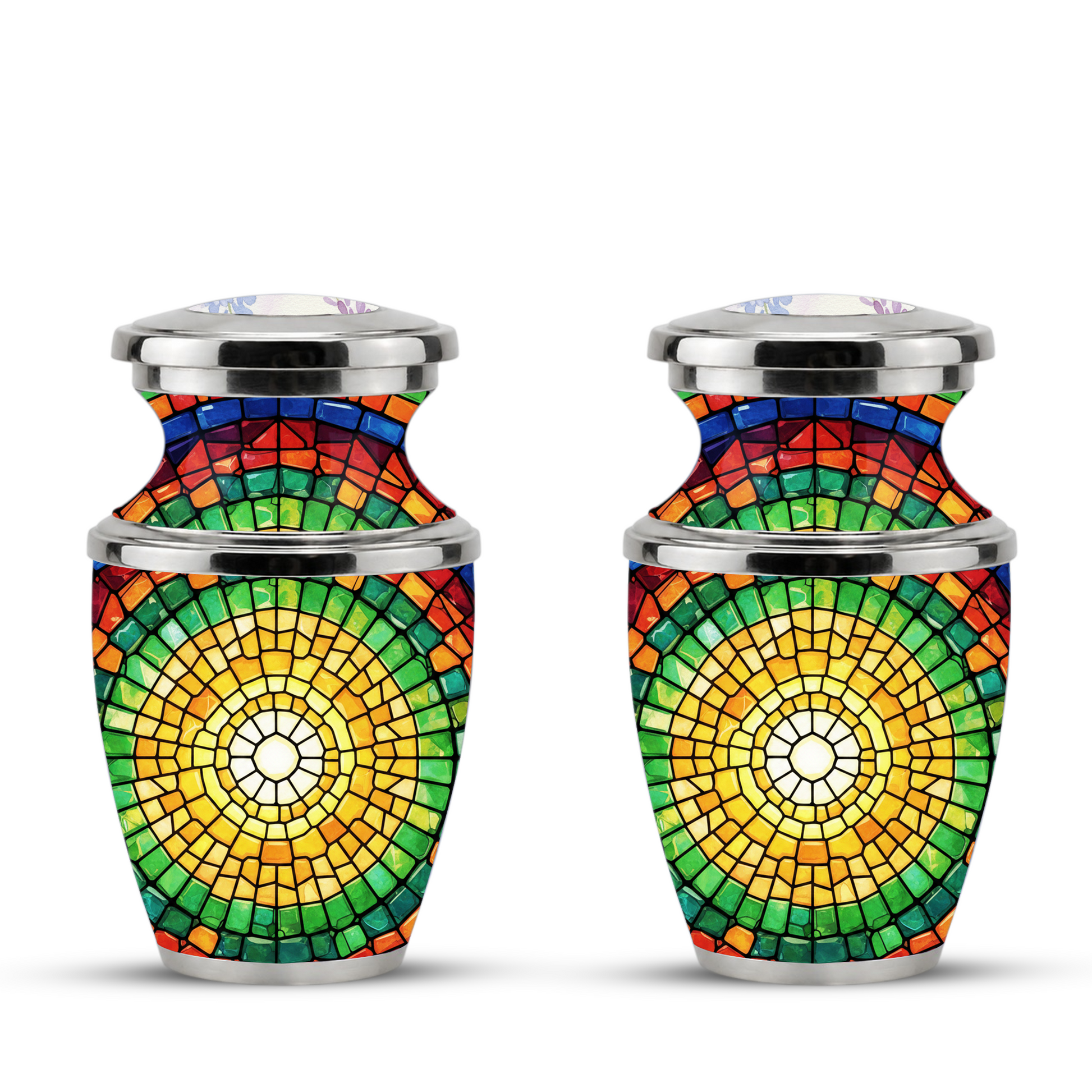 Stained Glass Cremation Urn for Human Ashes, Personalized Memorial Urn for Adult